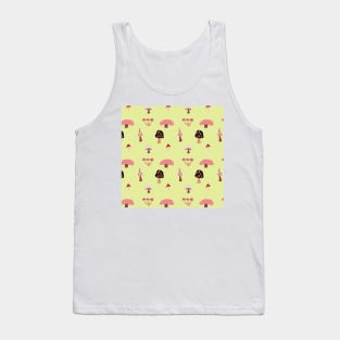 Cottage Mushrooms - chartreuse Tank Top